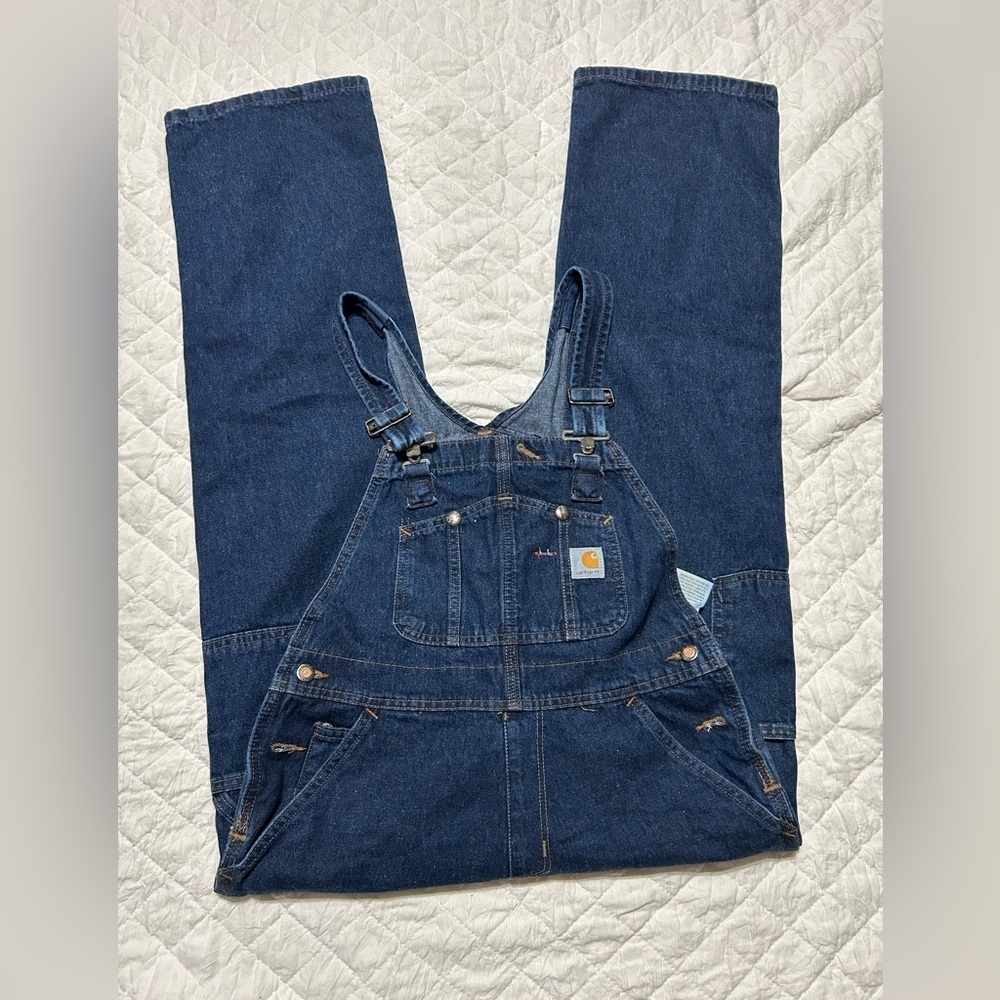 Carhartt Womens Blue Denim Overalls - Picture 2 of 8